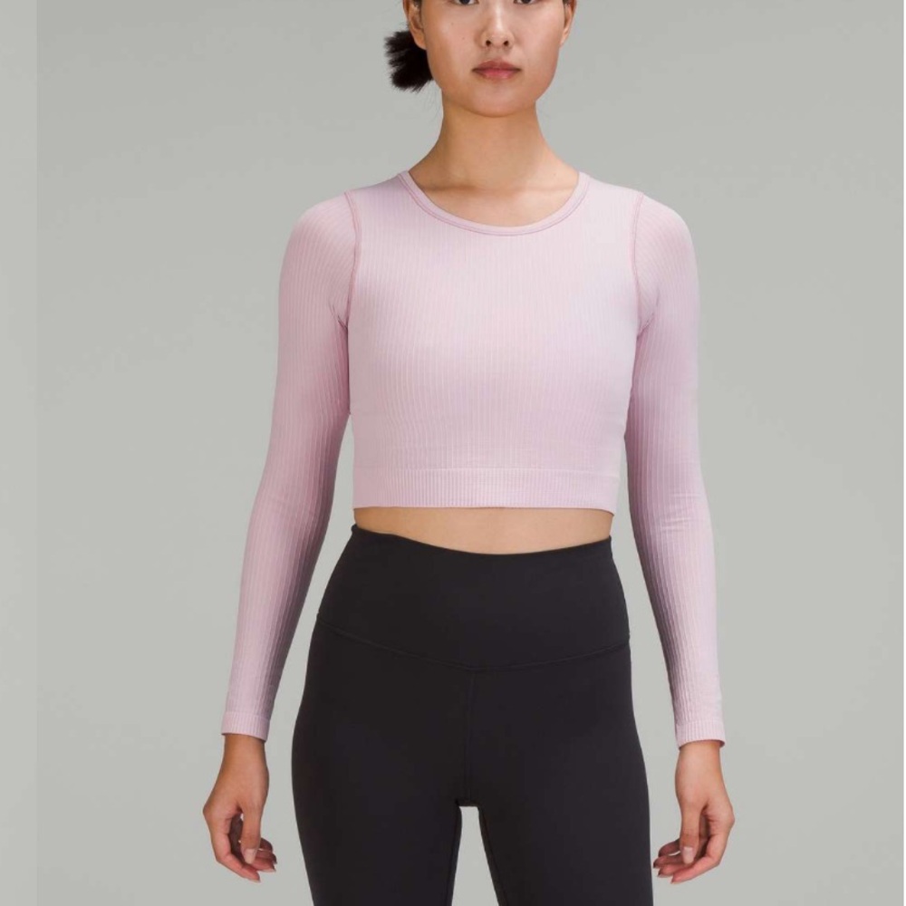 Lululemon Ebb to Street Long Sleeve Shirt Pink Peony Size 4